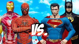 SPIDERMAN amp IRON MAN VS SUPERMAN amp BATMAN  EPIC SUPERHEROES WAR [upl. by Corbett]