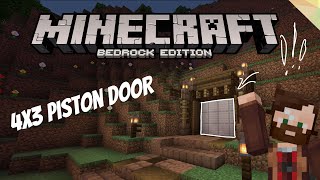 Minecraft Bedrock 120 Tutorial This 4x3 Piston Door Will Blow Your Mind [upl. by Atteuqcaj]