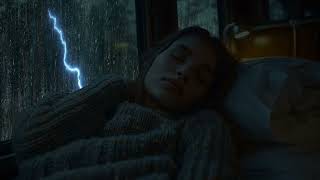 Emotional Rain And Mild Thunder  Girl Sleeping Deeply In The Car Peaceful Sleep Amidst The Storm [upl. by Sammy]