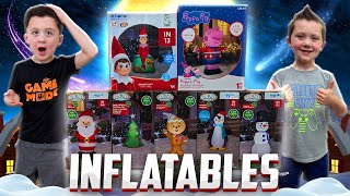 Unboxing 7 New Christmas Inflatables  Unbox Setup Christmas Blow Ups  Gemmy  Grinch Run [upl. by Alodee931]