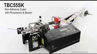 TBC55SK HeavyDuty NonAdhesive Material Cutter with Photosensor amp Stacker by START International [upl. by Sidra]