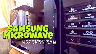 UNBOXING AND TEST  SAMSUNG MICROWAVE OVEN MS23K3513AW [upl. by Htiekram]