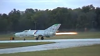 MiG21 Sunset Afterburner Flybys  Willow Run Airport [upl. by Aeriel]