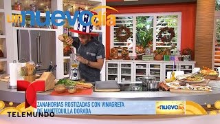 Recetas de cocina Zanahorias rostizadas con vinagreta  Un Nuevo Día  Telemundo [upl. by Alliehs938]