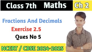 Class 7 Maths Chapter 2 Ex 25 Q 5  Ex 25 Q 5 Chapter 2 Class 7 [upl. by Bryner]