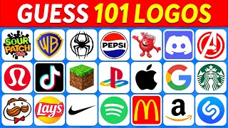 Guess the Logo in 3 Seconds  101 Famous Logos  Logo Quiz 2024 [upl. by Johm]