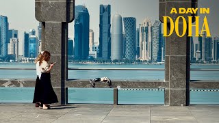 A Day in Doha Qatar Walking Tour 4K [upl. by Dualc]