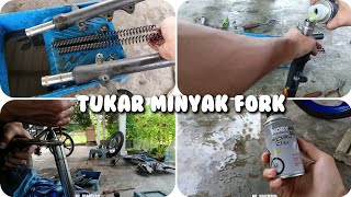 tukar minyak fork  yamaha Y15ZR  vlog35 [upl. by Yuh212]