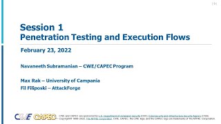 CAPEC User Summit Session 1  Pen Testing and Execution Flows [upl. by Marielle]