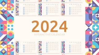 Free Interactive 2024 Calendar Template for PowerPoint amp Google Slides [upl. by Nirra]