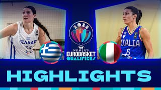 Greece v Italy  Full Game Highlights  FIBA EuroBasketWomen 2025 Qualifiers [upl. by Keen]