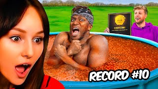 Freya Reacts to SIDEMEN BREAK THE WEIRDEST WORLD RECORDS [upl. by Anual]