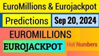 Euromillions Prediction For 20 Sep 2024  Eurojackpot Prediction Today 20092024 [upl. by Llig]