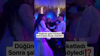 Damat ile Gelin Düğün Esnasında Kavga Ediyorlar Damat Tokat Atıyor wedding düğün viralvideo [upl. by Colner487]