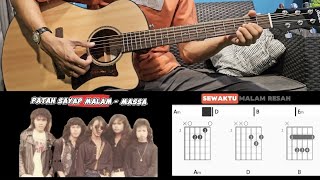 Patah Sayap Malam Massa  Original Key E Minor Guitar Chord Tutorial amp Lirik [upl. by Alexei]