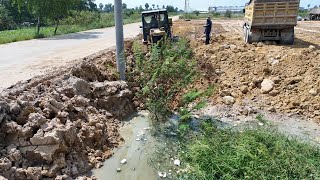 ep06 Excellent Technique Operated filling Flooded land Use Dozer KOMATSU And Big Dump Truck Small [upl. by Mattie]