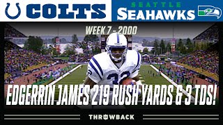 Edgerrin James 219 Rush Yards Sets Colts Record Colts vs Seahawks 2000 Week 7 [upl. by Vershen720]