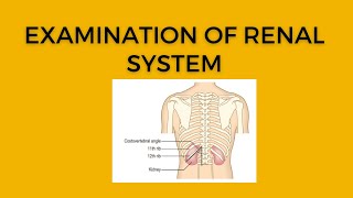 Approach to renal history taking and examination [upl. by Biddle]