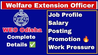 WEO Job Profile in Odisha  WEO Salary in Odisha  Welfare Extension Officer Odisha  OSSC Help [upl. by Zachar]