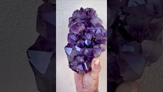 Before amp After Cleaning Video an Amethyst Crystal Cluster from Khushall Fine Minerals on IG shorts [upl. by Philipson]