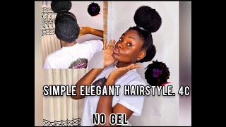 SIMPLE ELEGANT NATURAL HAIRSTYLE 4C [upl. by Navannod]