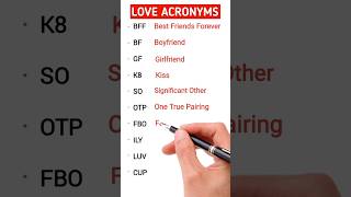 love acronymsCute Acronyms That Will Make You Say Aww english acronyms shorts [upl. by Nytsirhc211]