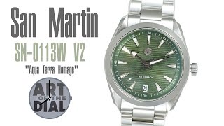 San Martin Green SN0113W V2 homage watch Review  Art of the Dial [upl. by Amjan448]