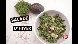 SALADE DHIVER 🥗Salade au kale chou frisé orange farro et avocat [upl. by Lletnahs]