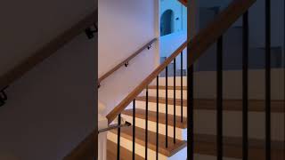 Iron wood staircase Part 2 Baranda de madera y hierro diywoodworking asmr wood carpintero [upl. by Joris692]