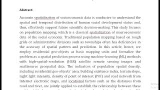 Disaggregating County Level Census Data for Population Mapping Using Residential Geo Objects With Mu [upl. by Erl622]