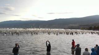 2010 Ironman Canada Penticton BC Swim Start [upl. by Joung554]