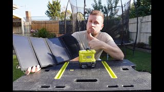 RYOBI 18V ONE 150W Inverter With 21W Solar Panel R18BT150C4P review [upl. by Aicilyhp13]