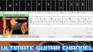 Guitar Solo Tab Ballade Pour Adeline Richard Clayderman [upl. by Akiehsat]