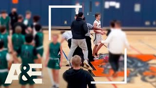 Angry Father Attacks Referee at Middle School Basketball Game  AampE [upl. by Buerger]