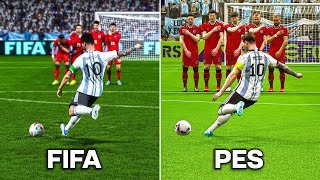 LIONEL MESSI Free Kicks  FIFA vs PES 20062023 [upl. by Acinhoj]