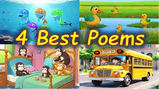 4 in 1 Kids Songs Compilation Baby Shark 5 Little Ducks 5 Little Monkeys Wheels on the Bus [upl. by Melesa]