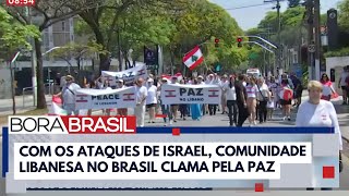 Libaneses no Brasil fazem ato pelo fim dos ataques israelenses no Oriente Médio I Bora Brasil [upl. by Florencia]