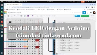 Kendali lampu lampu LED dengan Arduino Simulasi dengan tinkercadcom [upl. by Noelle]