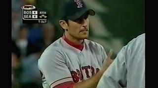 Nomar Garciaparra gets shot in the chest by a baseball [upl. by Rosner]