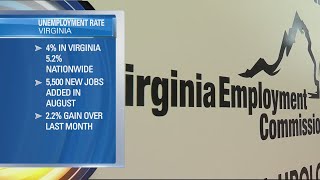 Virginia unemployment drops for 15 straight months unemployment rate falls to 40 in August [upl. by Niwre]