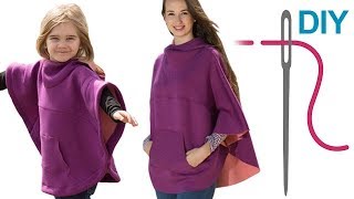 Poncho nähen für Anfänger – DIY Cape mit Kapuze quotLunaquot [upl. by Acisey]