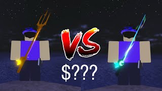 Trident Rod Vs Aurora Rod which is better Fisch ROBLOX [upl. by Nojid644]