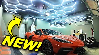 Part 4 Dream Garage Makeover LED HEXAGON Lights Install [upl. by Aihtenyc]