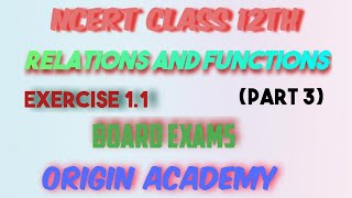 Exercise 11  Relation and Function  Class 12  Math  NCERT  Board Exam 2024 [upl. by Cudlip314]