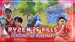 BTR RYZEN GENDONG AE ROSEMARY 26 KILLS  PUBG MOBILE  RYZEN GAMING [upl. by Prosper]