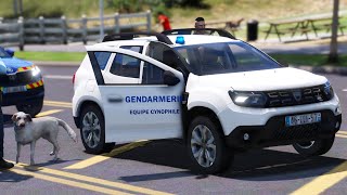 GTA 5 LA GENDARMERIE CYNOPHILE SUR UN CONTROLE ROUTIER  LSPDFR 813 [upl. by Nollie]