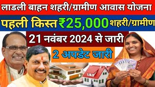 Ladli Behna Awas Yojana Mp 2025 ladli behna awas yojana update  awas 2025 [upl. by Oinotnaocram901]