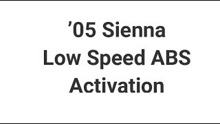 Sienna with Low speed ABS activation [upl. by Einnahc]