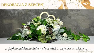 DEKORACJA Z SERCEM  DELIKATNE KOLORY I SZYSZKI W ZĹOCIE [upl. by Aretha]