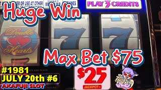 Huge Jackpot Double Hearts Slot Machine Blazing 7s Slot High Limit [upl. by Huggins302]